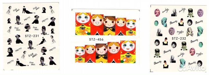 Наклейки для ногтей. Люди/лица