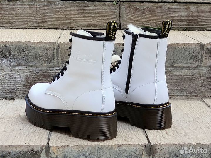 Ботинки зимние dr martens с натуральным мехом