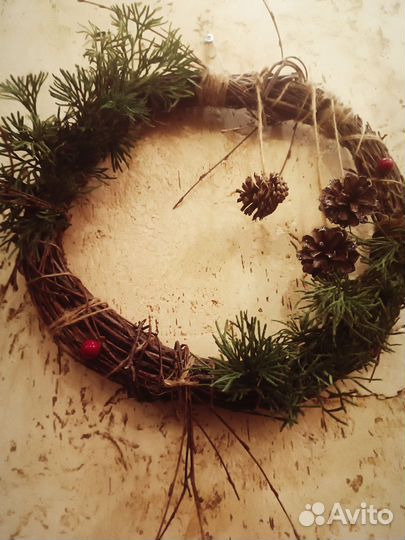 Новогодний/рождественский венок ручной работы