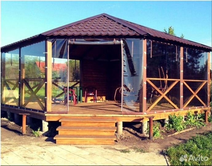 Мягкие окна (шторы) для веранд, беседок, террас