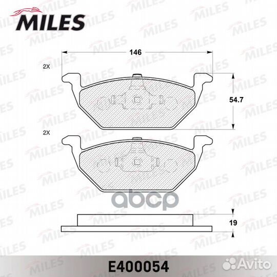 Колодки тормозные дисковые перед E400054 Miles