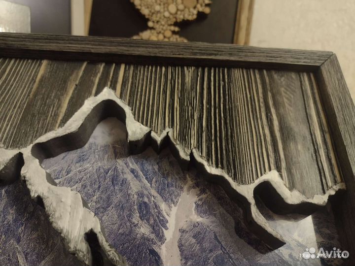 Панно из дерева горы