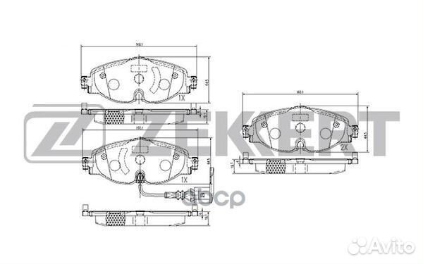 Колодки тормозные перед. VW G7 A3 2013- GDB1956