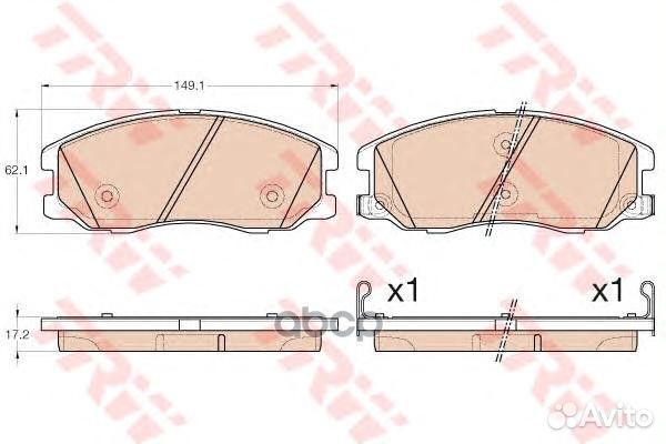 Колодки тормозные передние к-кт 'GDB1978 TRW