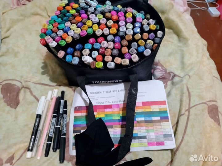 Профессиональные маркеры для рисования 168 шт