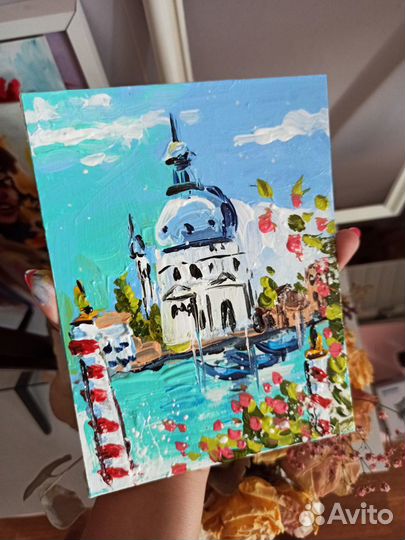 Картина Венеция пейзаж каналы масло живопись город