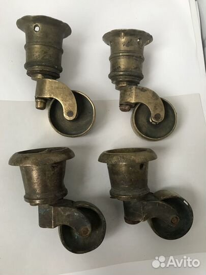 Старинные колёса, колесики мебельные Латунь/бронза