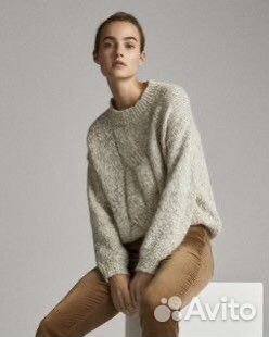 Свитер Massimo Dutti бежевый из смесовоц шерсти