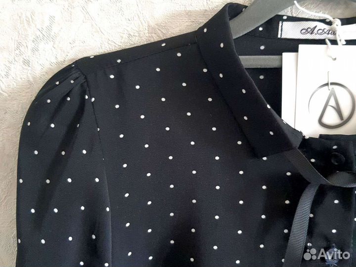 Блузка школьная подростковая 164 черная