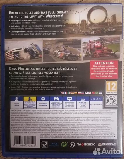 Wreckfest PS4 диск