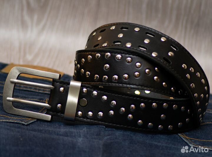Мужской кожаный ремень ручной работы