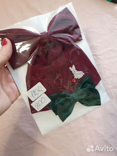 Бантик лен с вышивкой. Подарочный набор