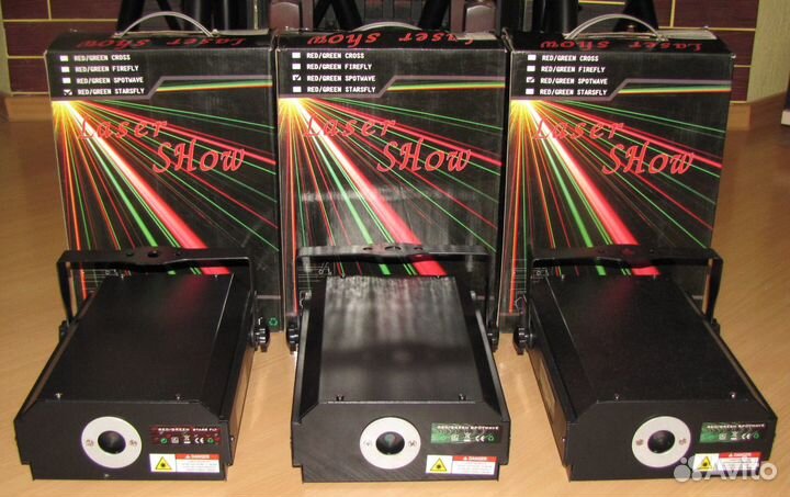 Лазеры US GR140 3шт LED светомузыка микрофон DMX