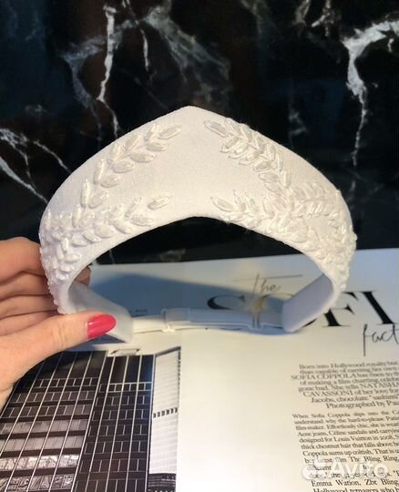 Ободок кокошник белый свадебный