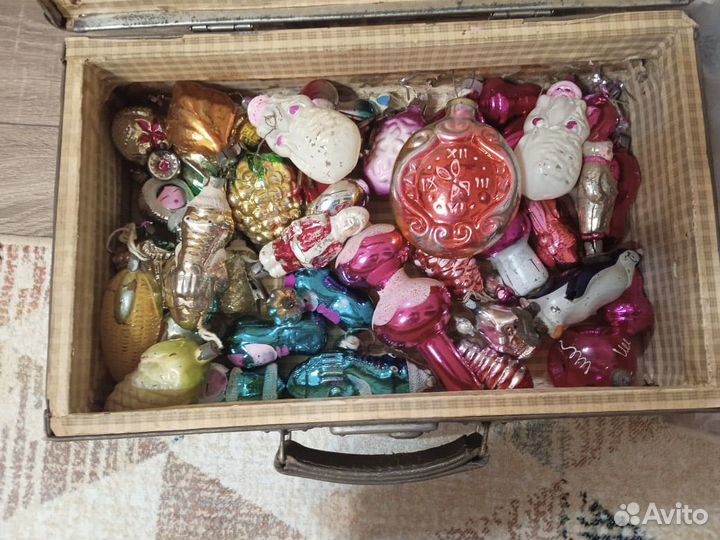 Советские елочные игрушки (ретро) +ретро чемодан