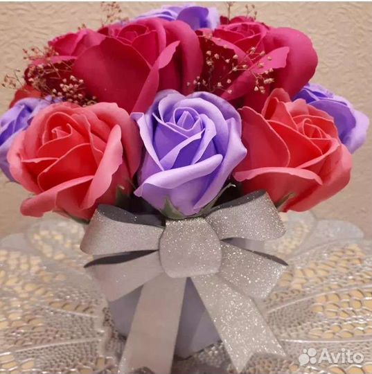 Букет из мыльных роз