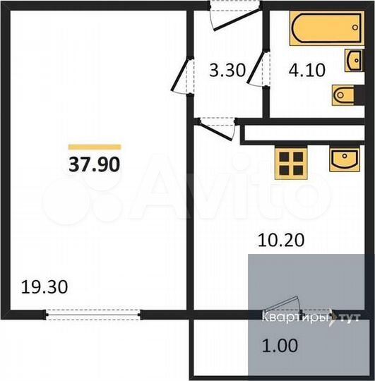 1-к. квартира, 37,9 м², 5/17 эт.