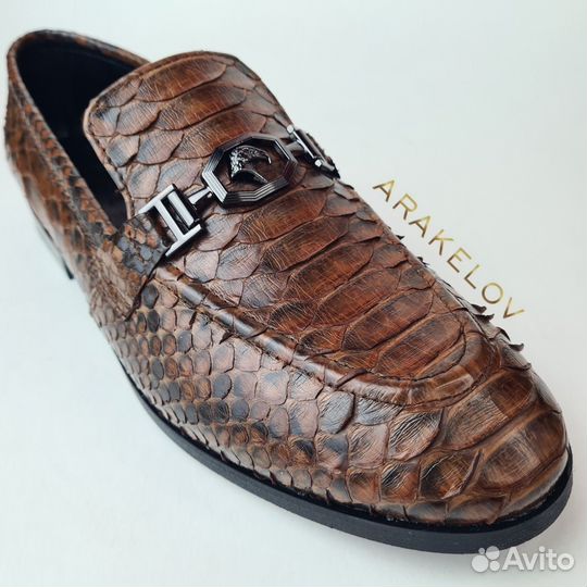 Мужские туфли из кожи питона