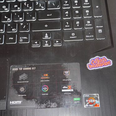Ноутбук asus TUF gaming A17, сломана батарея