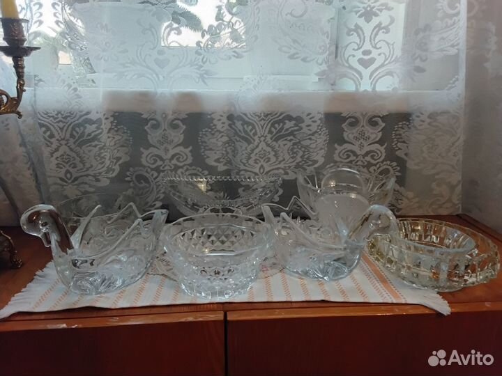 Хрусталь посуда СССР - салатницы, вазы