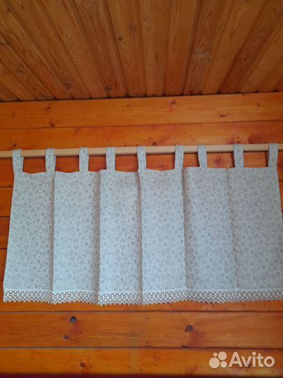 Штора с кружевом 60*145 лен