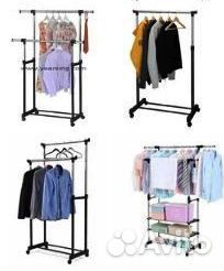 Двойная новая вешалка для одежды стойка на колесах