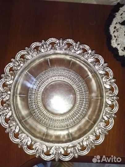 Салатница стеклянное кружево винтаж