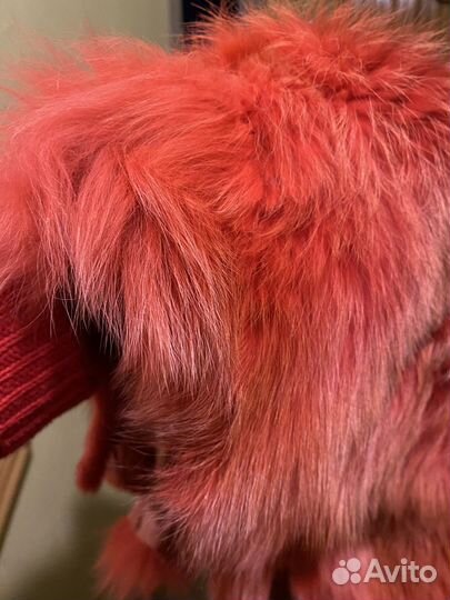 Воротник меховой (лиса) розовый