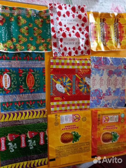 Фантики от конфет разных фабрик
