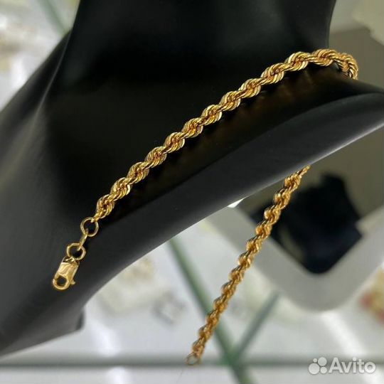 Золотой браслет веревка 585 пробы золото