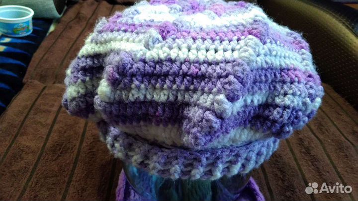 Комплект берет шарф вязаные