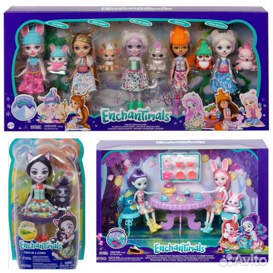 Enchantimals кошка чаепитие снежный день