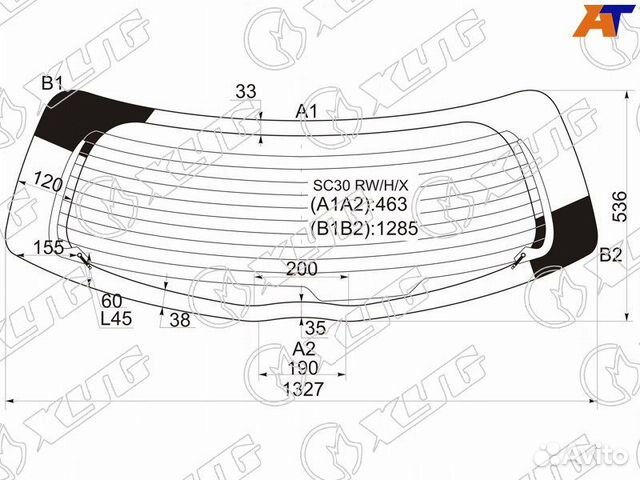Стекло заднее Toyota Vitz