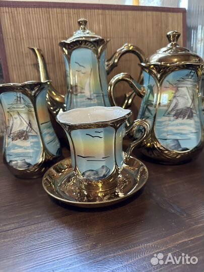 Сервиз винтажный СССР (ручная роспись) 22 пред