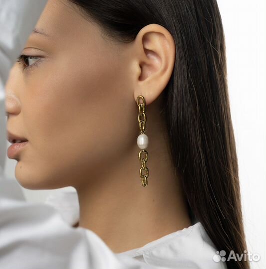 Lisa Smith серьги-цепи с барочным жемчугом