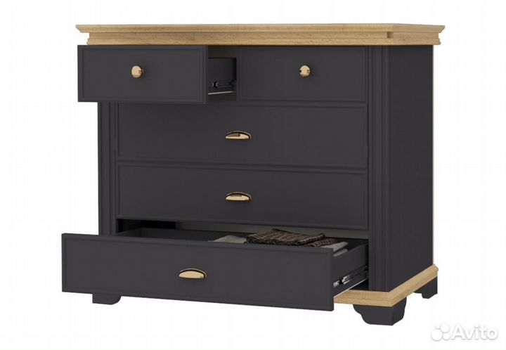 Комод Лиана дуб крафт золотой, графит
