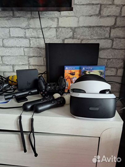 Игровая приставка ps4 pro 1tb+vr