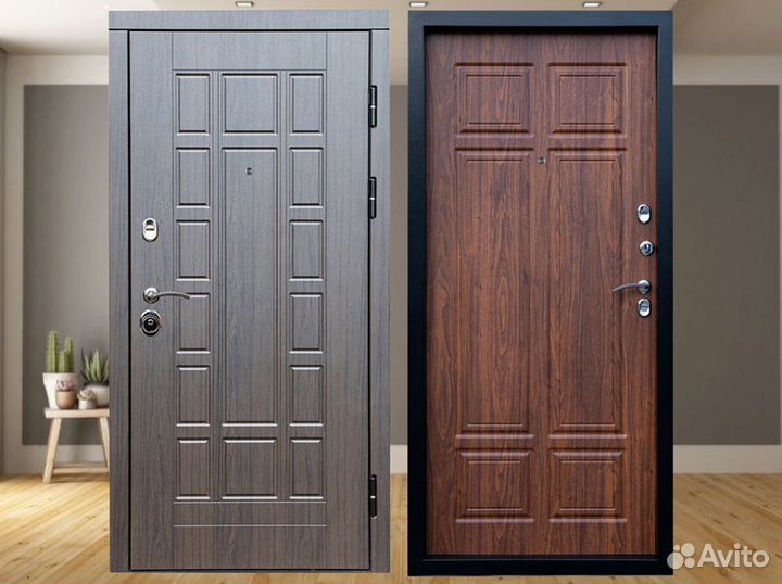 Дверь входная с разными накладками