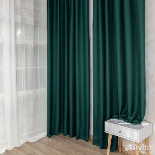 Шторы рогожка Орфей Виридиан