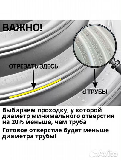 Серая проходка кровельная прямая №7 D 152-279 мм