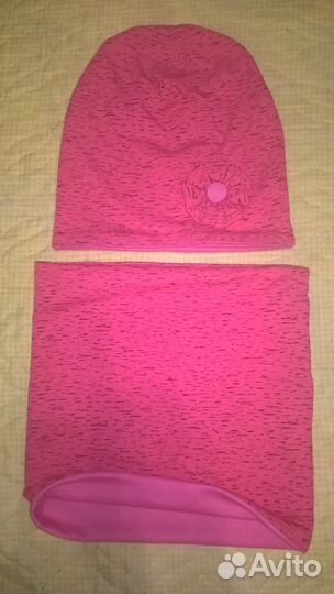 Продам новые комплекты шапочка+снуд на девочку