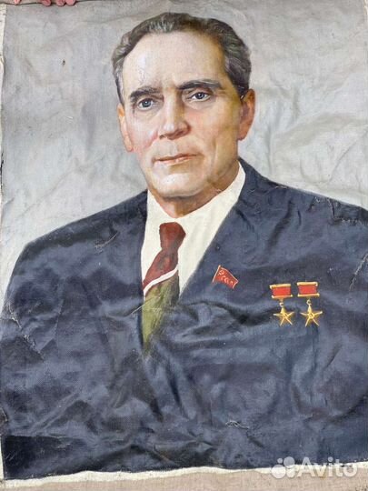 Портрет Л.И.Брежнева холст масло СССР