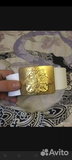 Ремень парадный белый