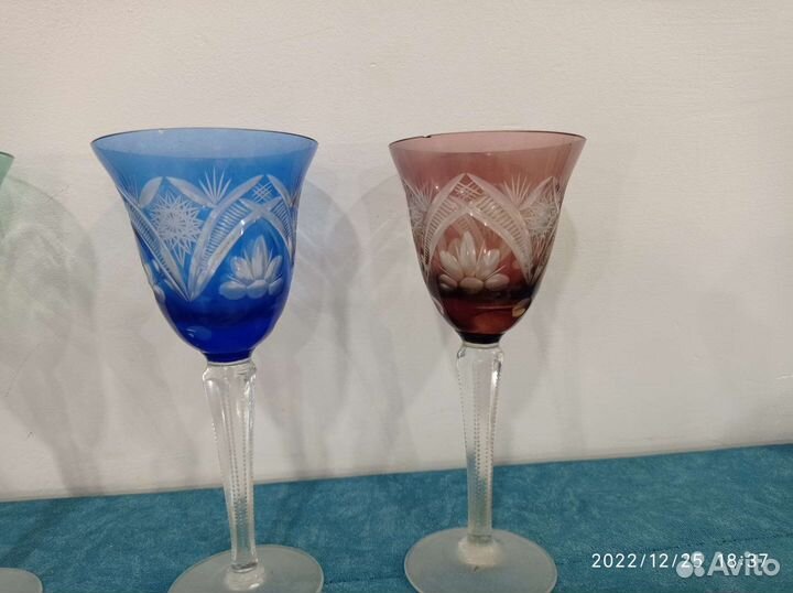 Хрустальные цветные бокалы Германия