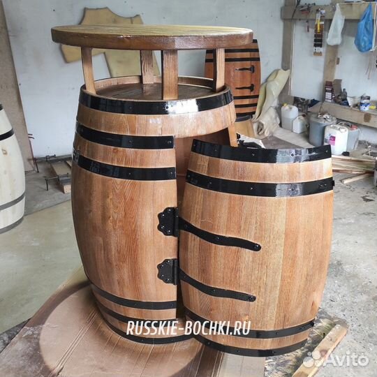 Бар-бочка барная для бутылок из дерева подарочная