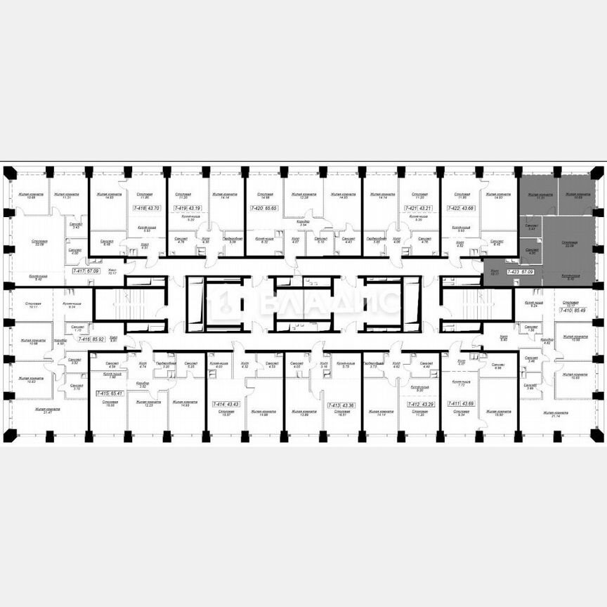 2-к. квартира, 67,1 м², 32/58 эт.