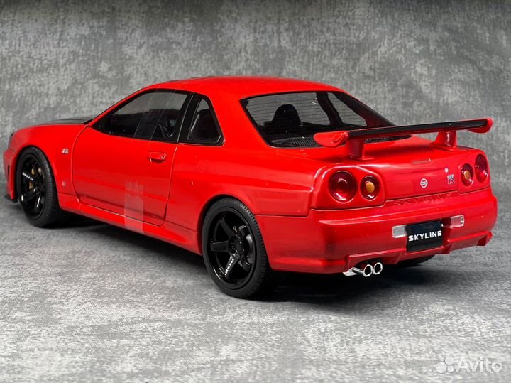 Модель nissan skyline r34 1/18 solido