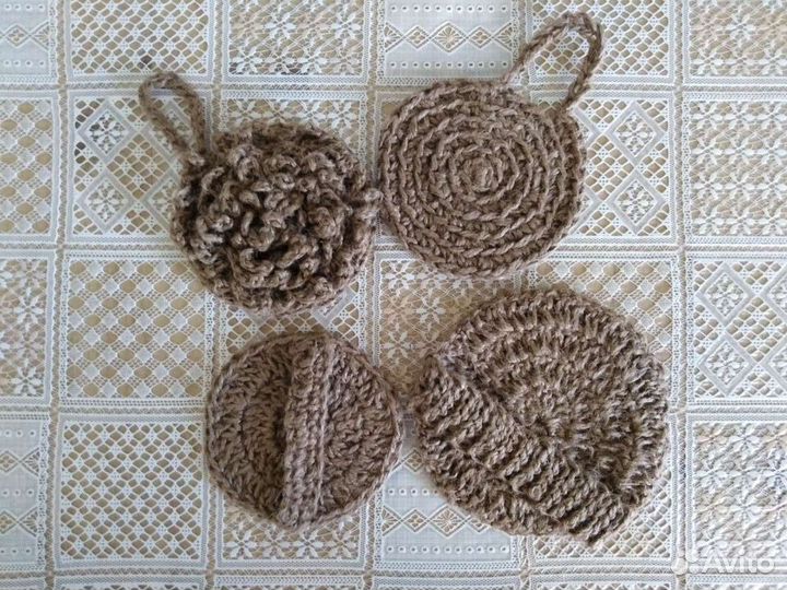 Эко-мочалки из джута для спа-процедур