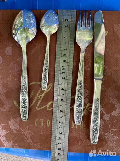 Ложки вилки ножи набор 24 шт. мельхиор СССР не б/у
