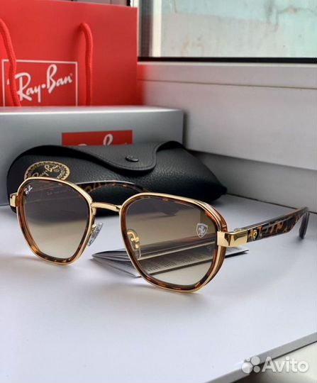 Очки ray ban ferrari коричневые